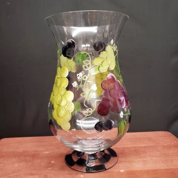 Vintage 1990's Home Essentials Grapes Hurricane Candleholder Vase NEW! - Picture 9 of 10
